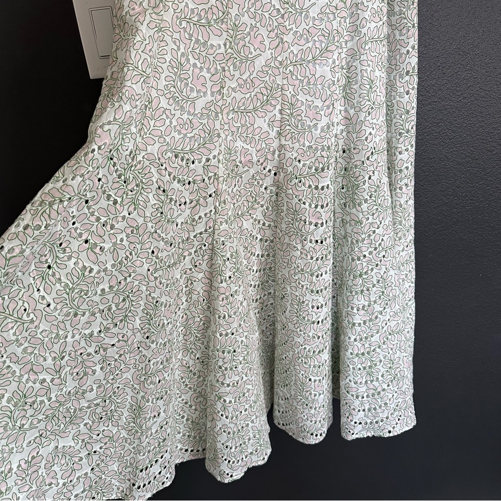 🌿 MISA Los Angeles Floral Eyelet Midi Dress XS-S NWT Cottagecore Romantic 🌿 - Picture 5 of 10